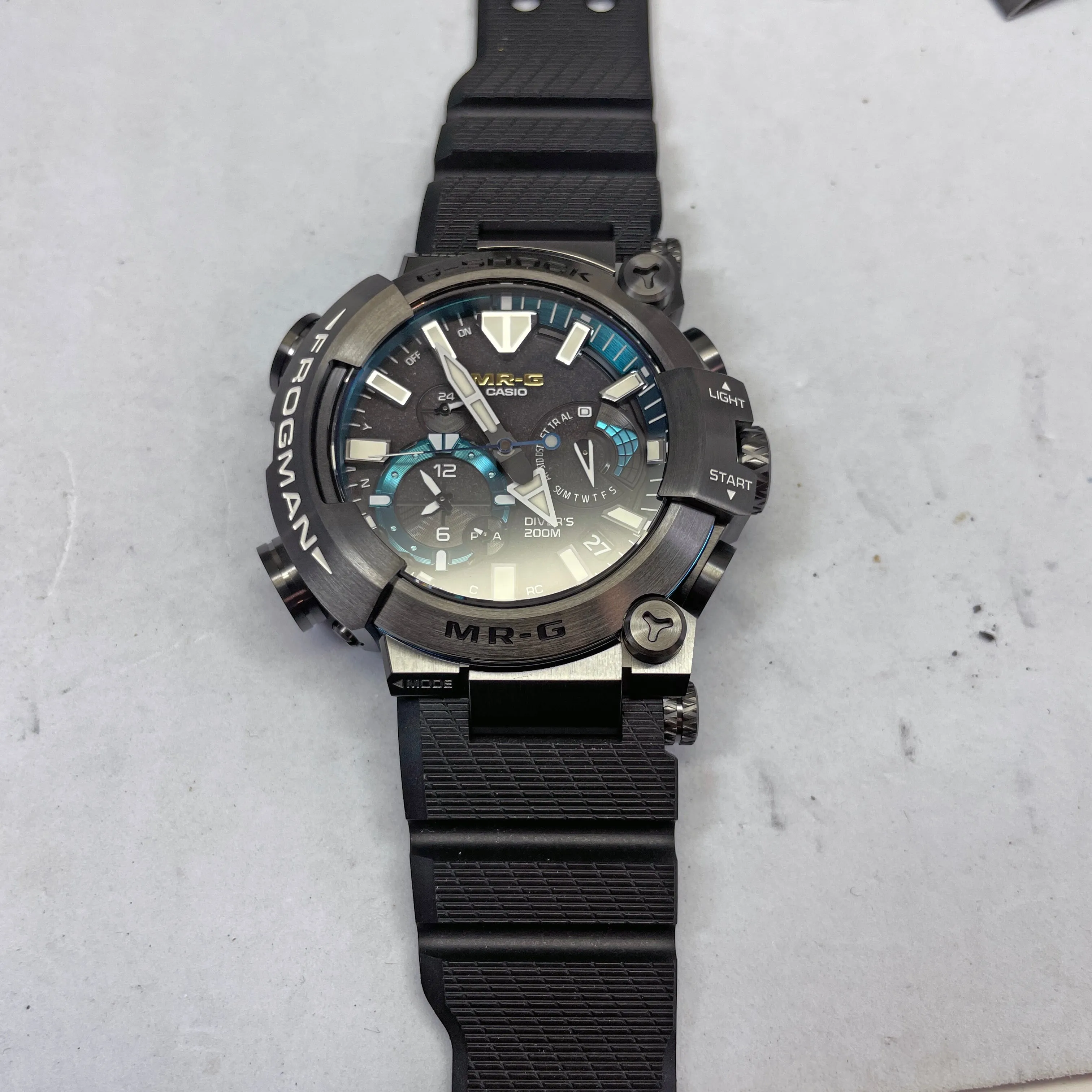 Casio G-Shock MRG Frogman MRGBF1000R-1A Blue Titanium Dive Watch