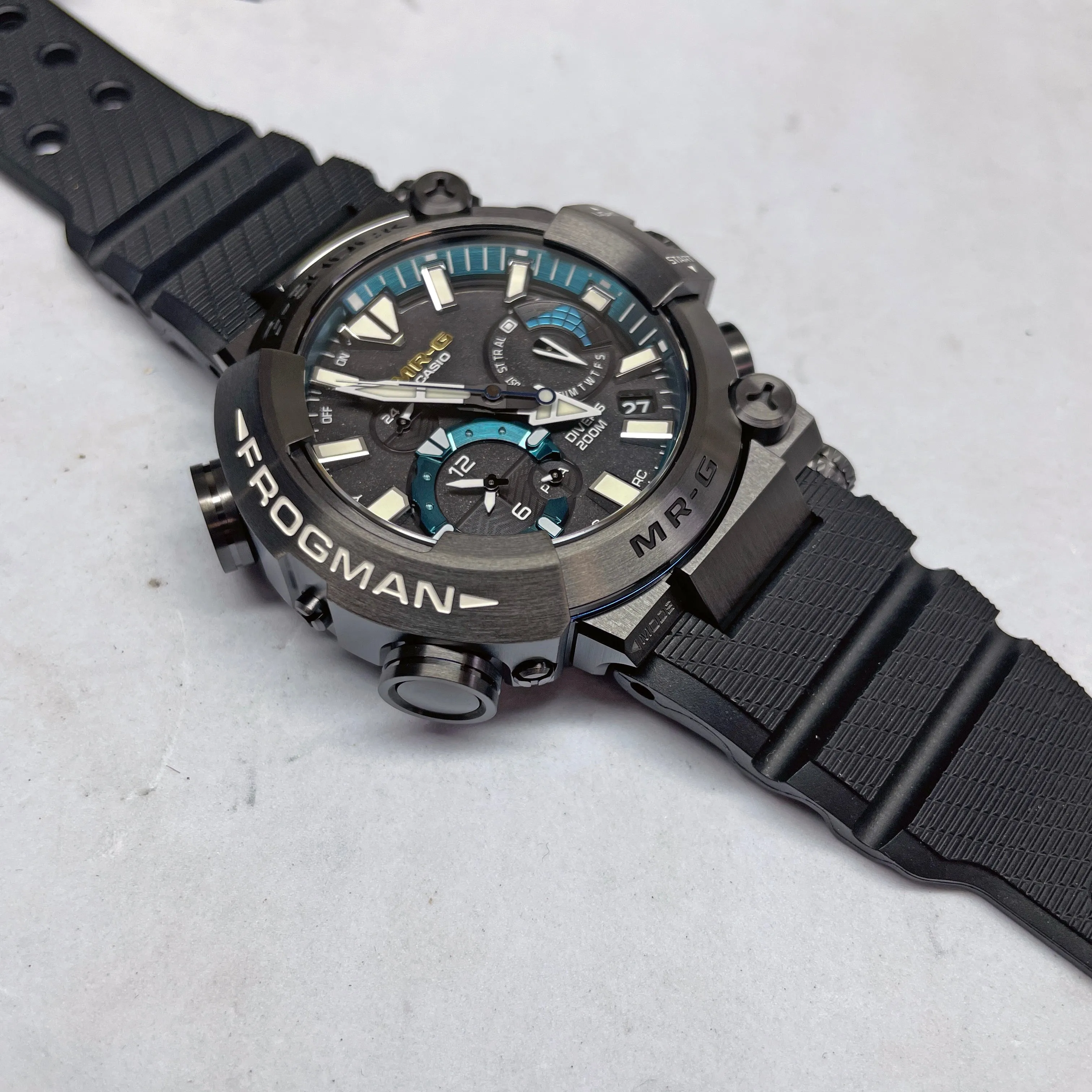 Casio G-Shock MRG Frogman MRGBF1000R-1A Blue Titanium Dive Watch