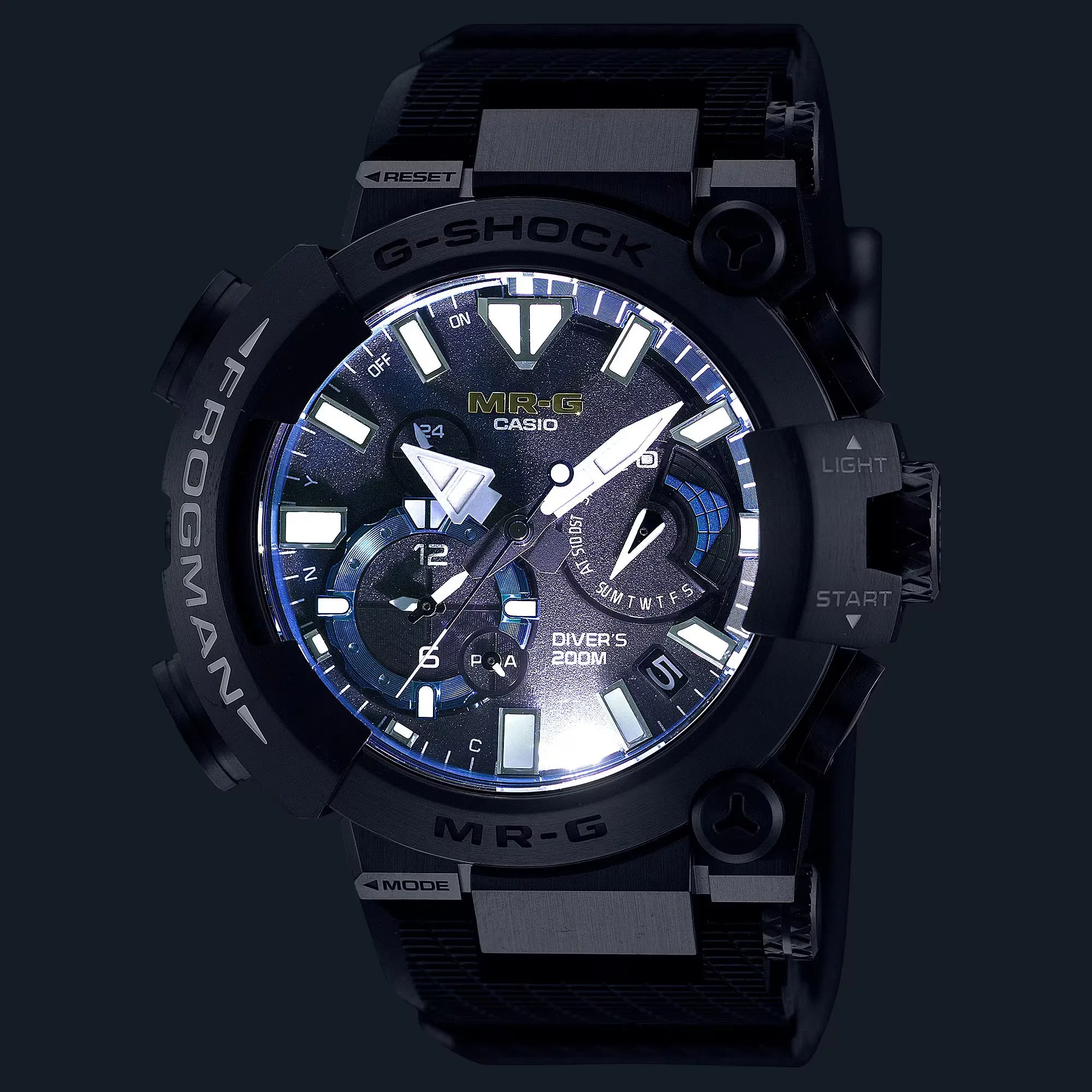 Casio G-Shock MRG Frogman MRGBF1000R-1A Blue Titanium Dive Watch