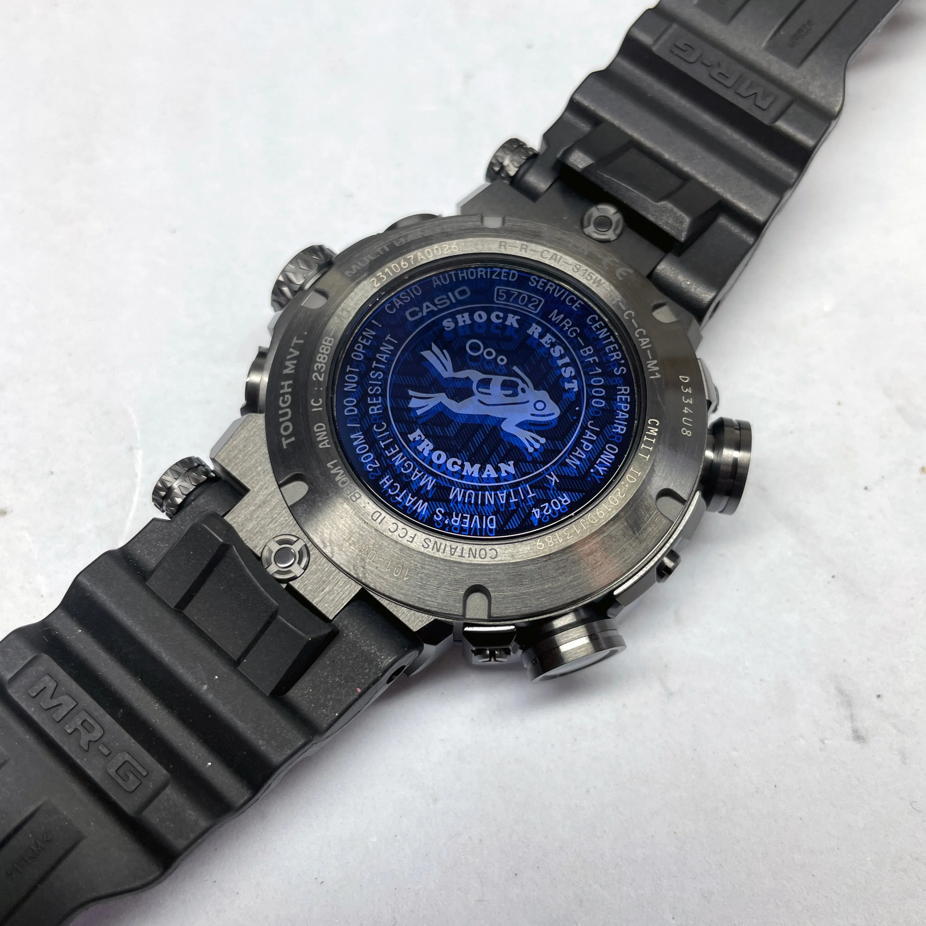 Casio G-Shock MRG Frogman MRGBF1000R-1A Blue Titanium Dive Watch