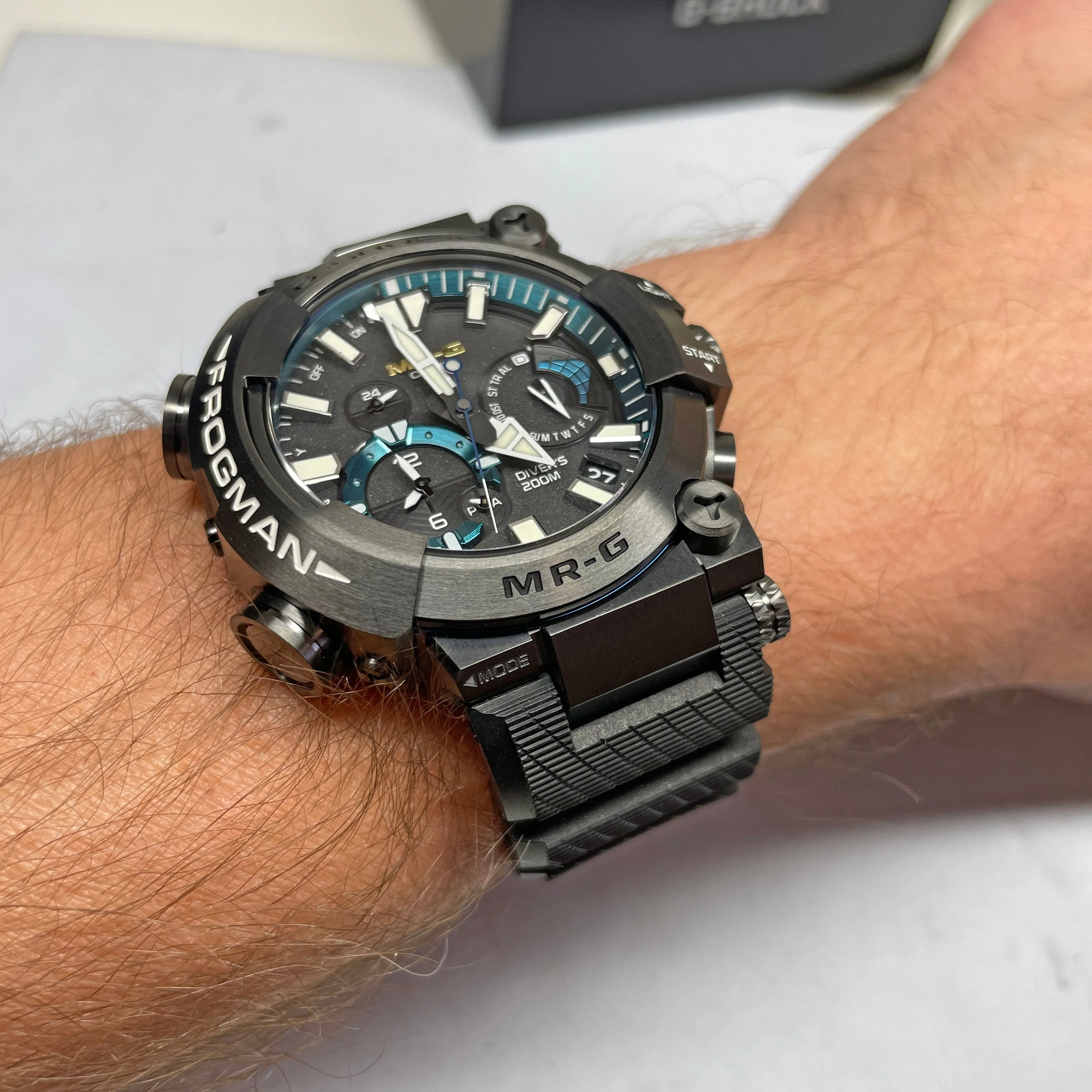 Casio G-Shock MRG Frogman MRGBF1000R-1A Blue Titanium Dive Watch