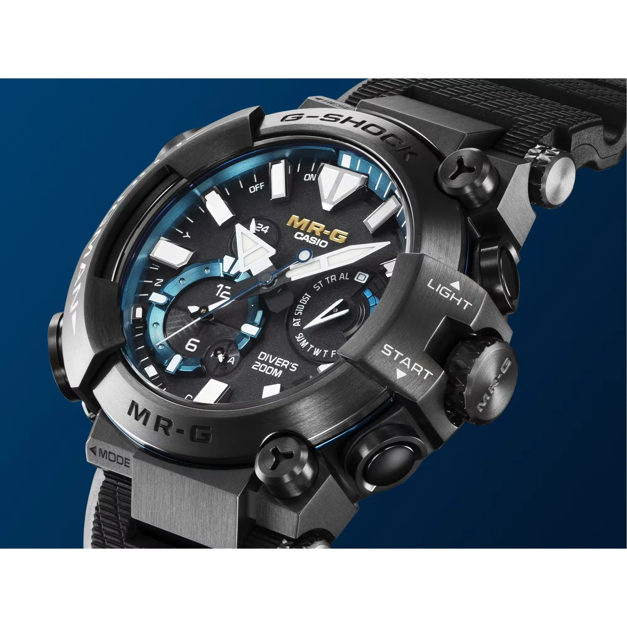 Casio G-Shock MRG Frogman MRGBF1000R-1A Blue Titanium Dive Watch