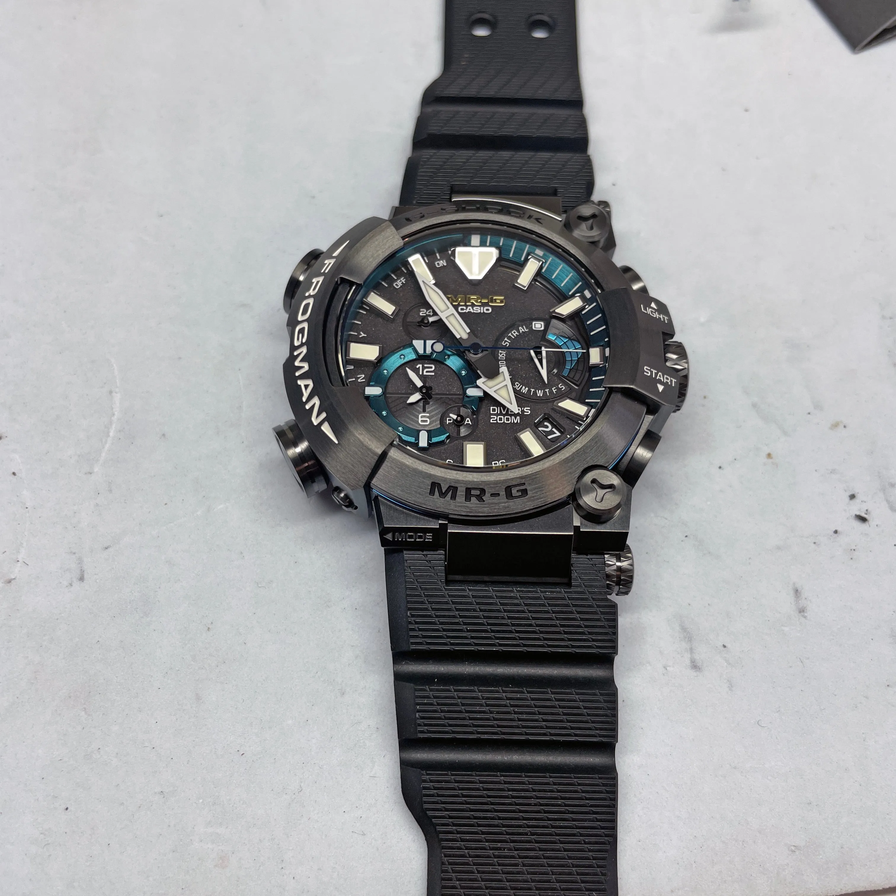 Casio G-Shock MRG Frogman MRGBF1000R-1A Blue Titanium Dive Watch