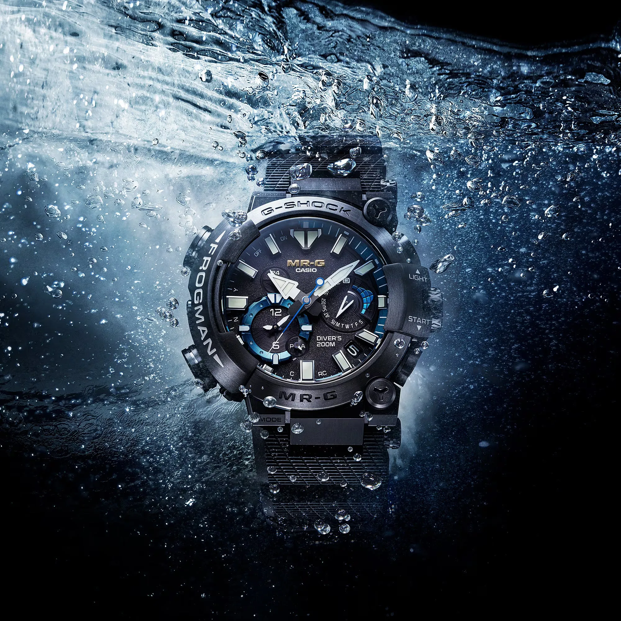 Casio G-Shock MRG Frogman MRGBF1000R-1A Blue Titanium Dive Watch