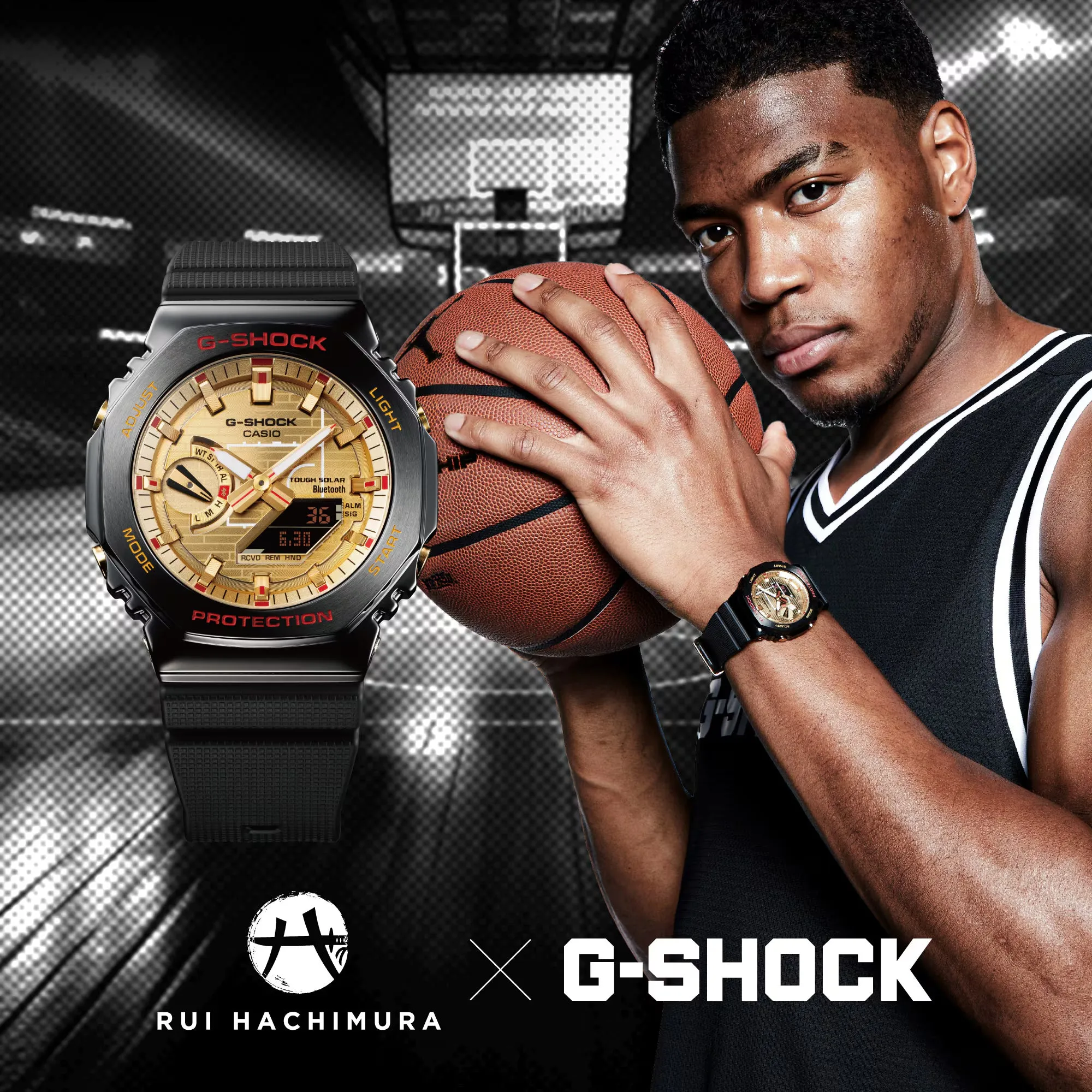 Casio G-Shock Rui Hachimura 2024 CasiOak Stainless Gold Watch GBM2100RH-1A
