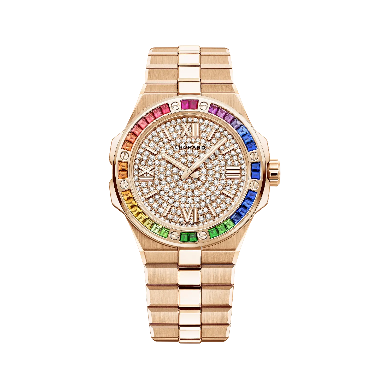 Chopard Alpine Eagle 18K Rose Gold & Multi-Colored Sapphire & Diamonds Unisex Watch