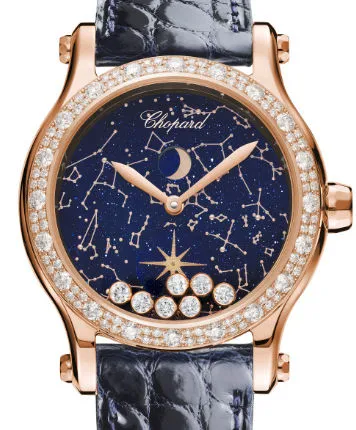 Chopard Happy Sport Moon Phase 18K Rose Gold & Diamonds Lady's Watch