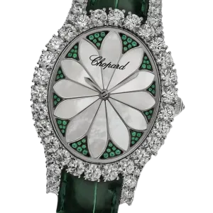 Chopard L'Heure Du Diamant 18K White Gold & Diamonds & Emeralds Lady's Watch