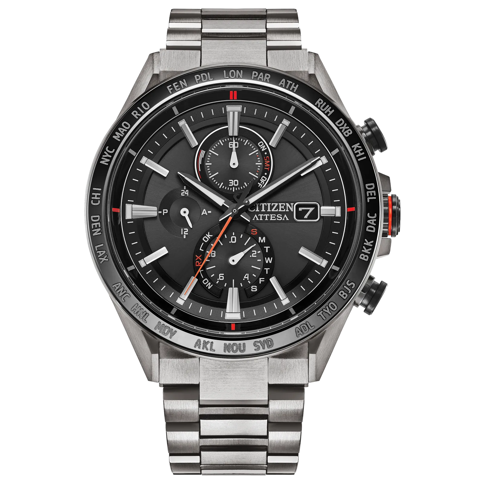 Citizen Attesa Radio Controlled Eco-Drive Titanium Watch AT8189-61E