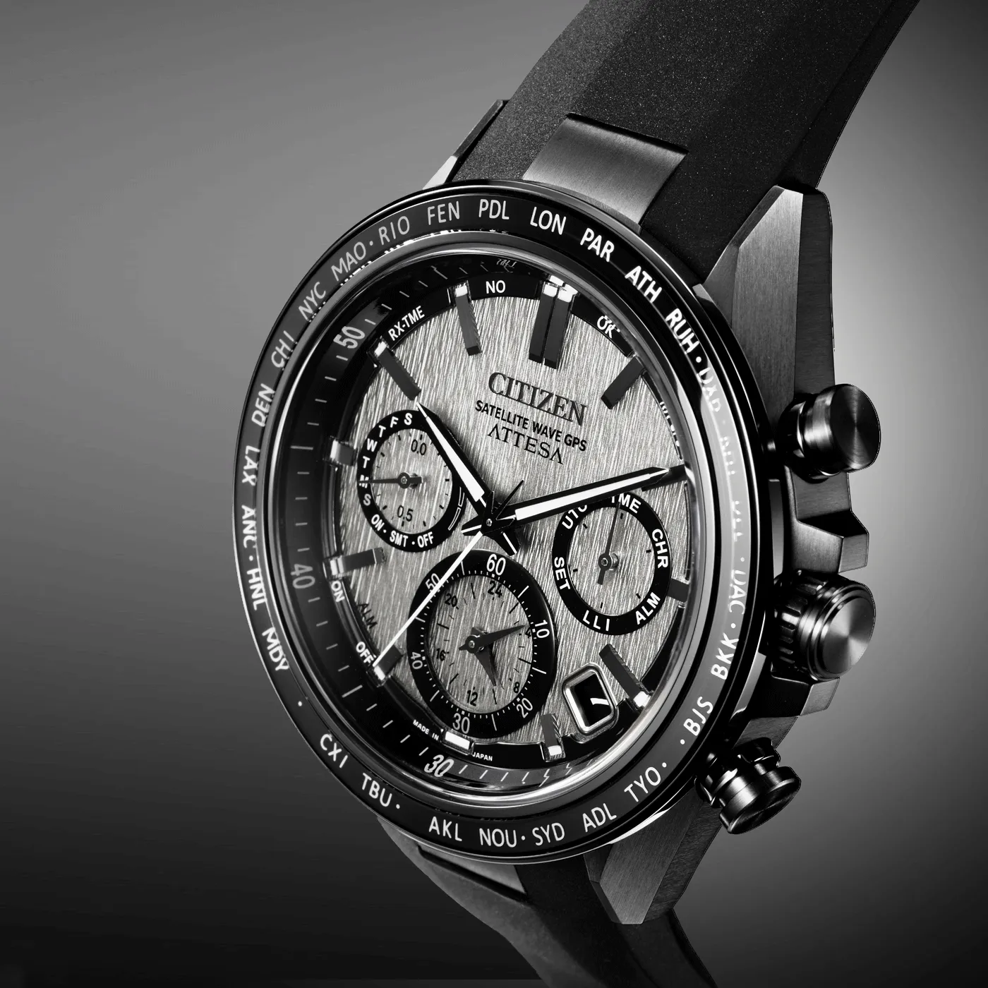 Citizen Attesa Satellite Eco-Drive Polyurethane Band Watch CC4055-14H