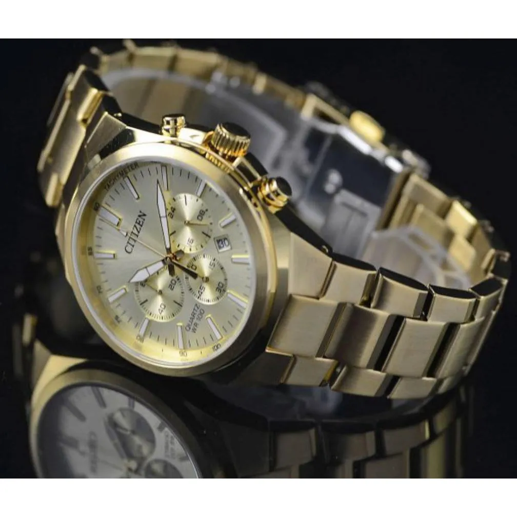Citizen Gents Gold Stainless Steel Multi Function Quartz Men's Watch - AN8172-53P