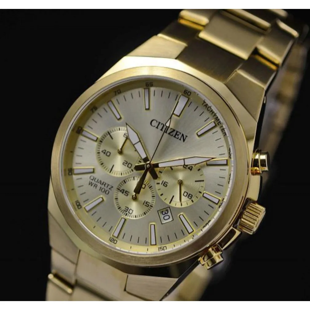 Citizen Gents Gold Stainless Steel Multi Function Quartz Men's Watch - AN8172-53P