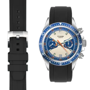 Curved End Rubber Strap for Tudor Heritage Chronograph