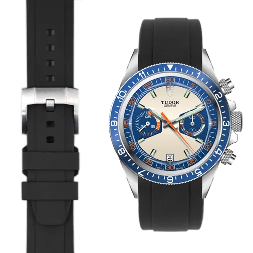 Curved End Rubber Strap for Tudor Heritage Chronograph
