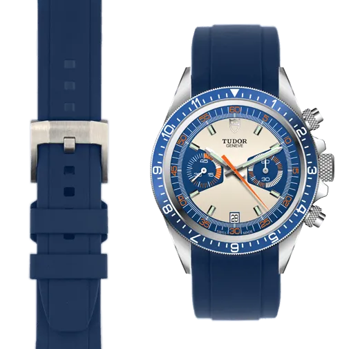 Curved End Rubber Strap for Tudor Heritage Chronograph