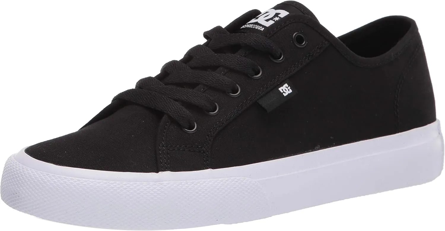 DC mens Manual Skate Shoe, Black/White, 9.5 US