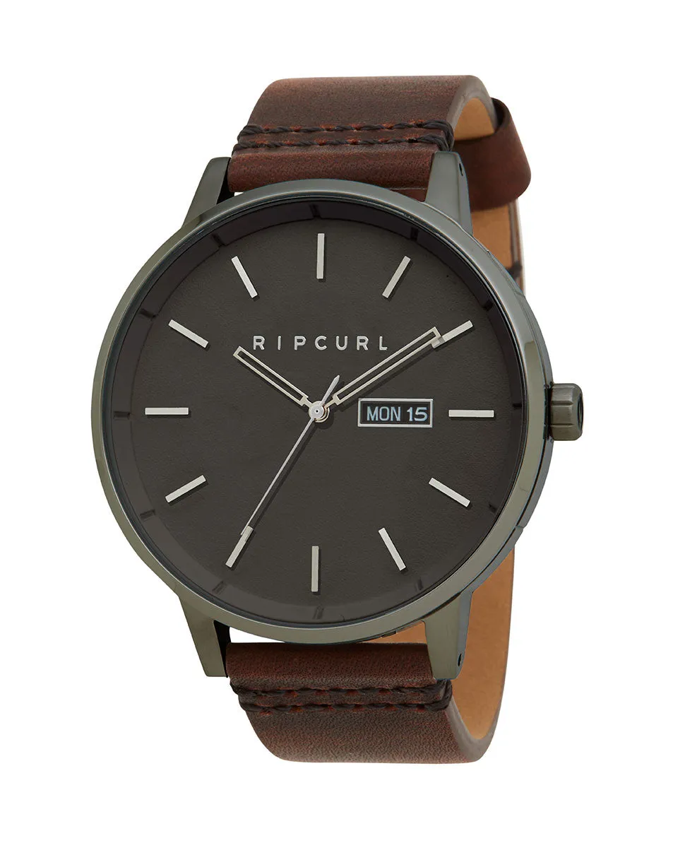 Detroit Gunmetal Leather Watch
