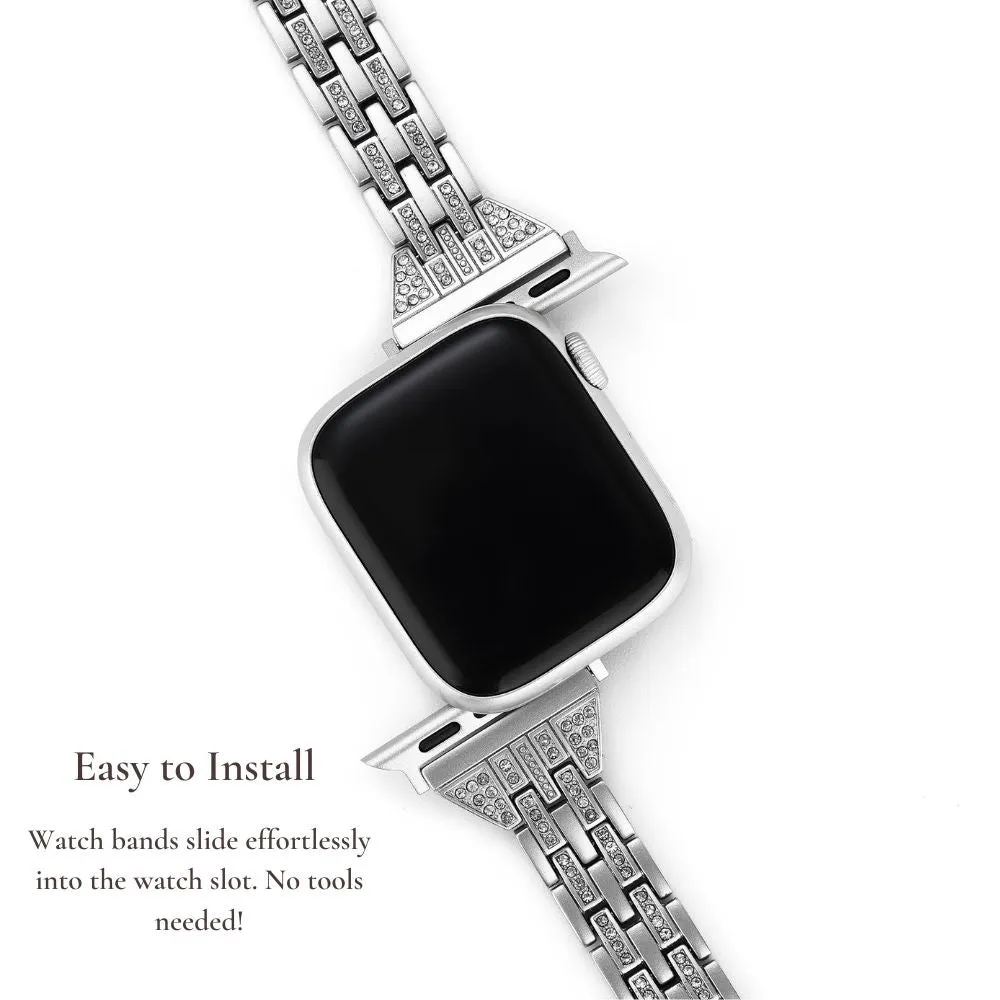 Diamond Embellished Metal Apple Watch Bracelet