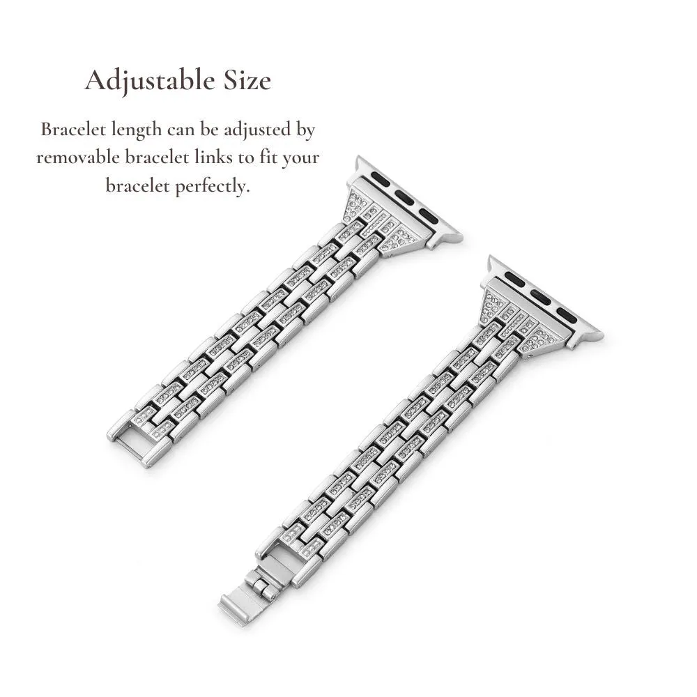 Diamond Embellished Metal Apple Watch Bracelet
