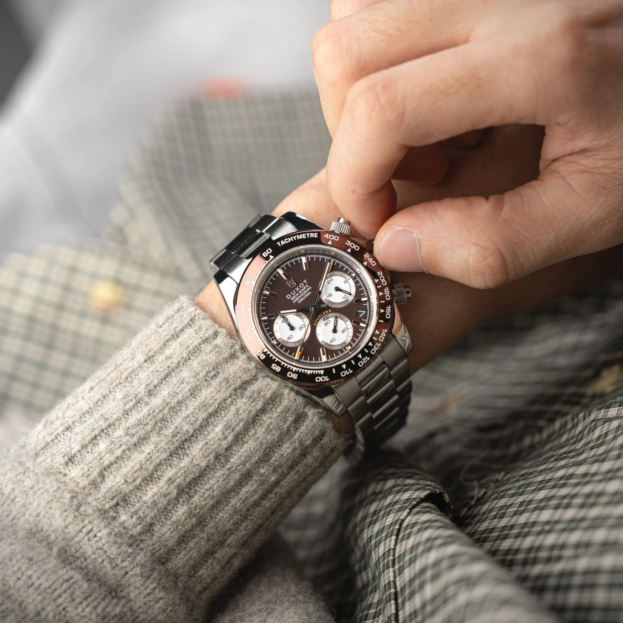 Duxot Accelero Chronograph Cacao Brown Watch  DX-2065-99
