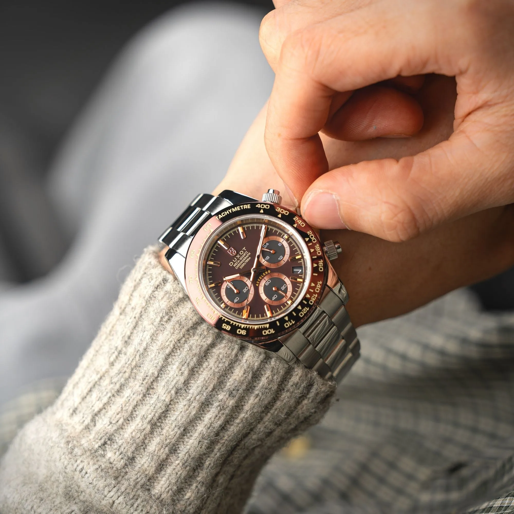 Duxot Accelero Chronograph Chestnut Brown Watch  DX-2065-44