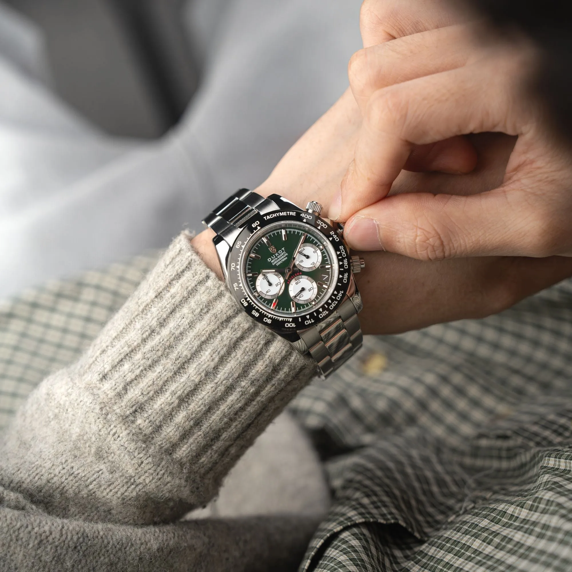 Duxot Accelero Chronograph Jade Green Watch  DX-2065-55