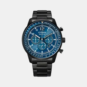 Eco-Drive Men's Blue Stainless Steel Chronograph Watch CA4505-80L