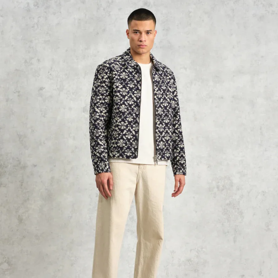 Eldon Jacket Flower Stamp Jacquard (Navy   Ecru)