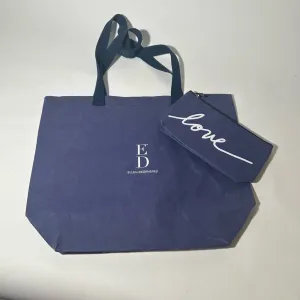 Ellen Degeneres Blue Tote Bag with Minimalist Design
