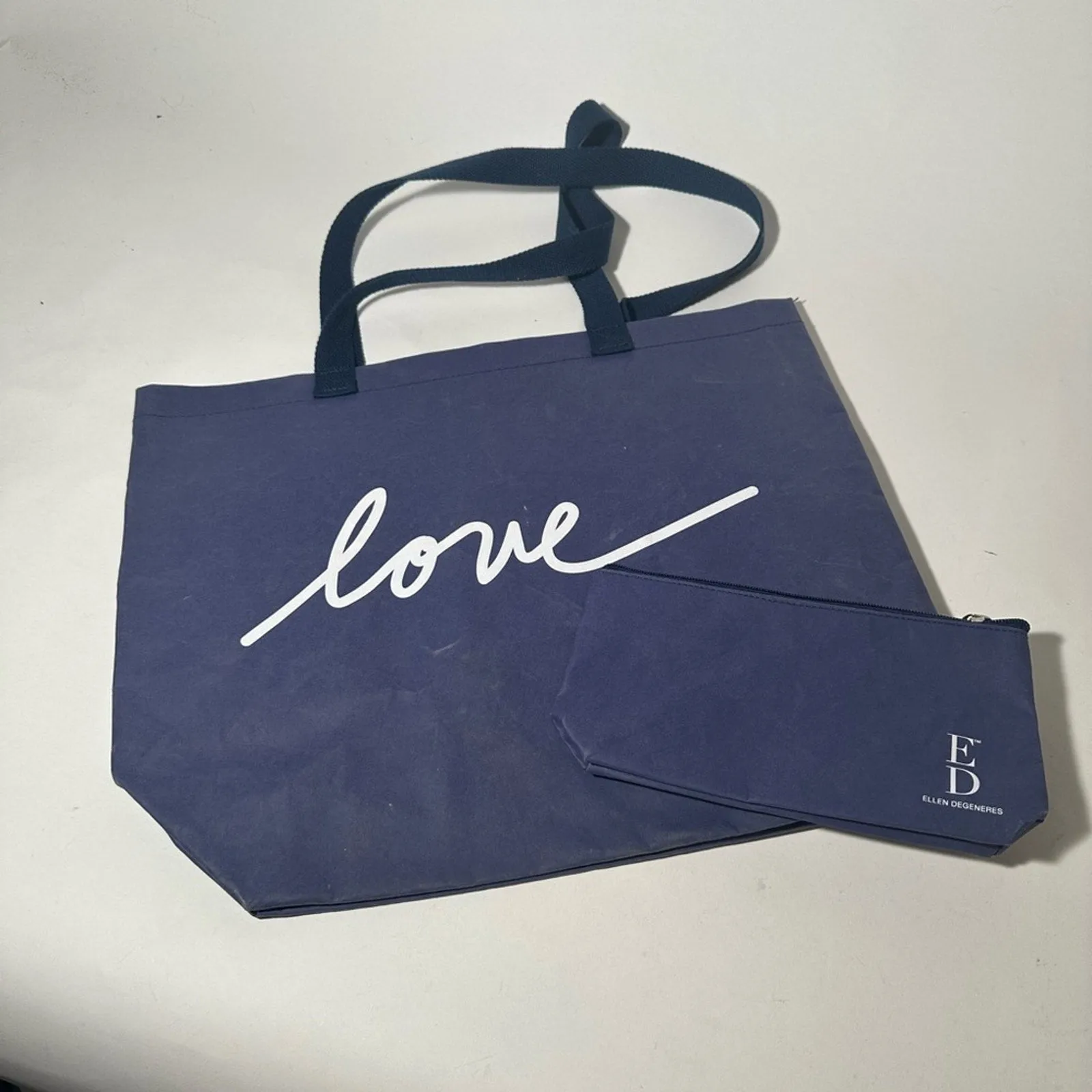 Ellen Degeneres Blue Tote Bag with Minimalist Design