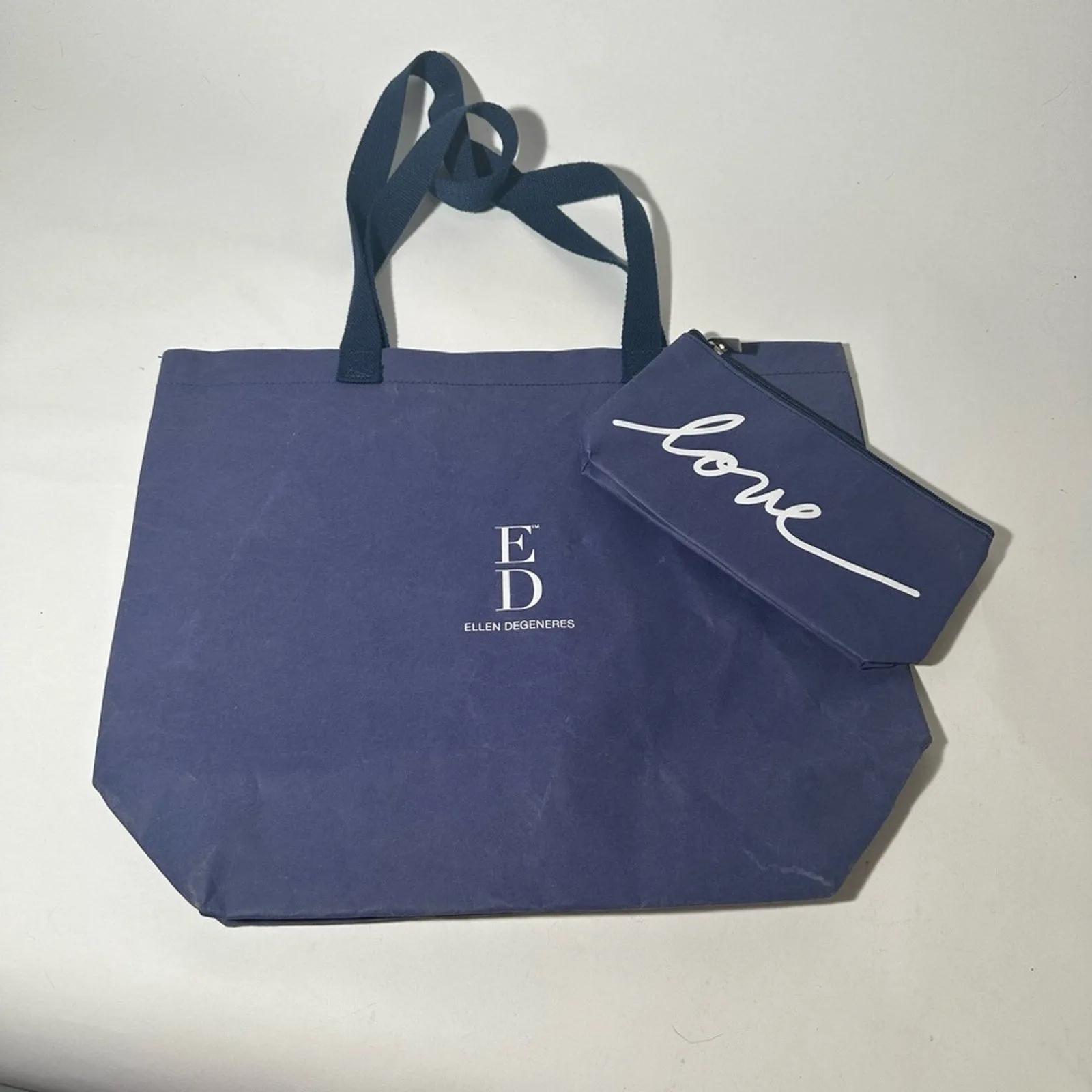 Ellen Degeneres Blue Tote Bag with Minimalist Design