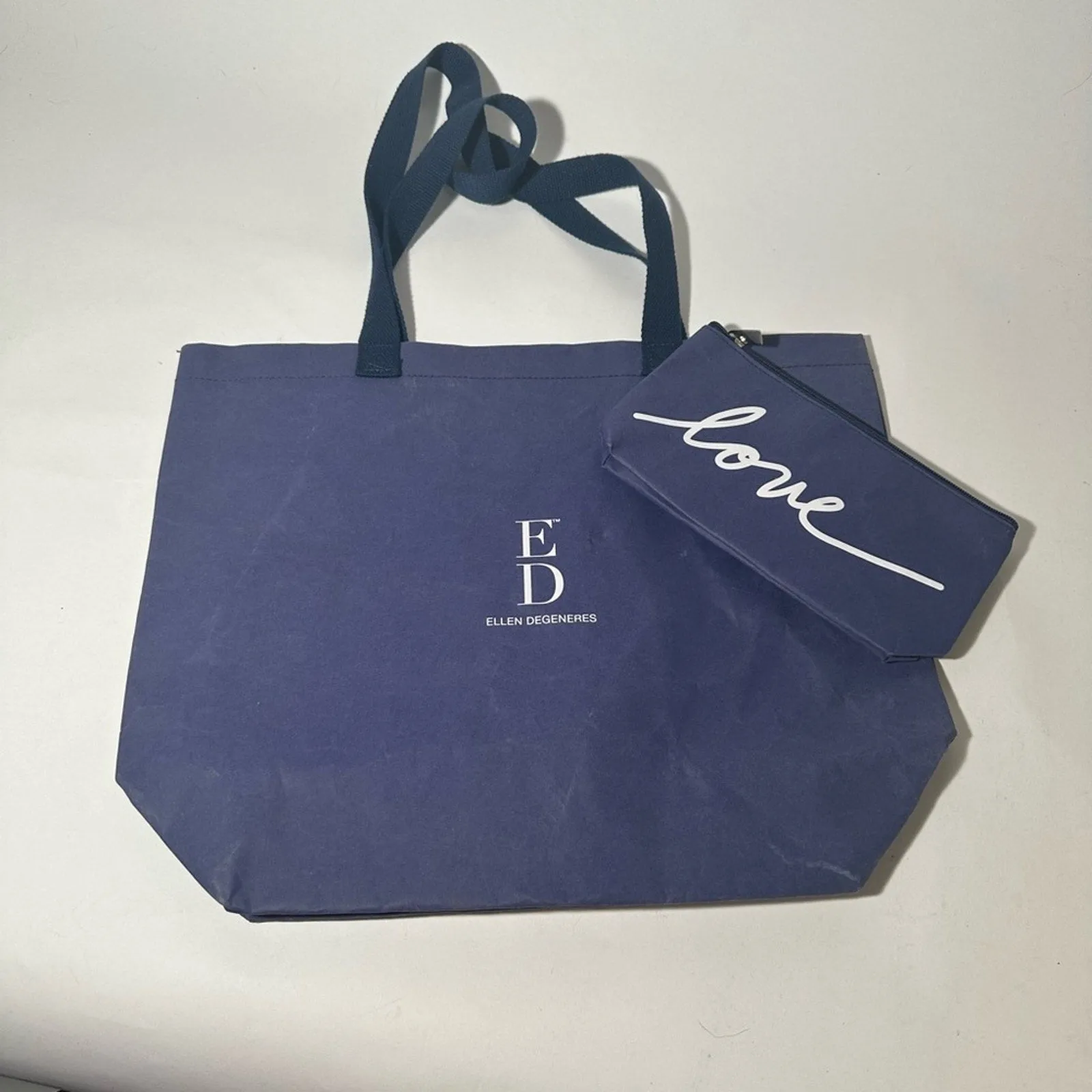 Ellen Degeneres Blue Tote Bag with Minimalist Design