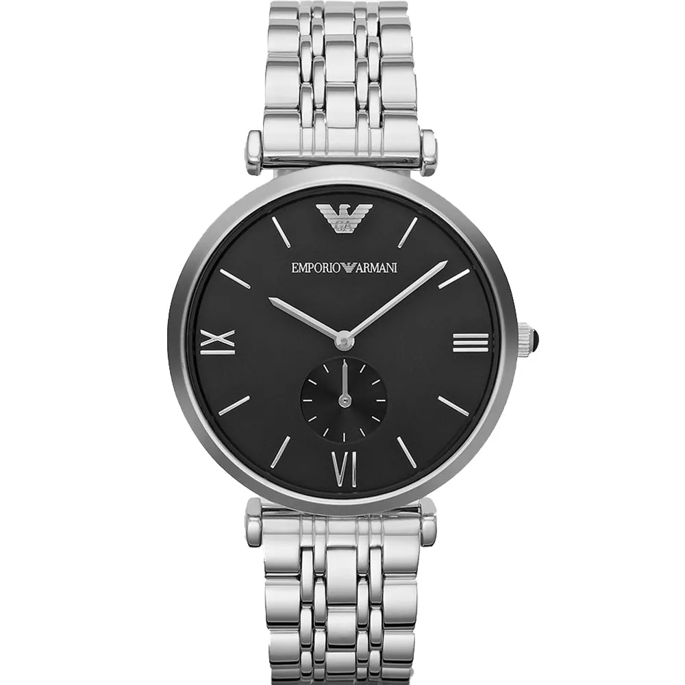 Emporio Armani AR1676 Black Dial Stainless Steel Mens Watch