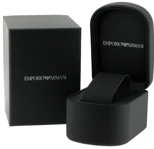 Emporio Armani Men's White Dial Watch with Leather Strap AR1911