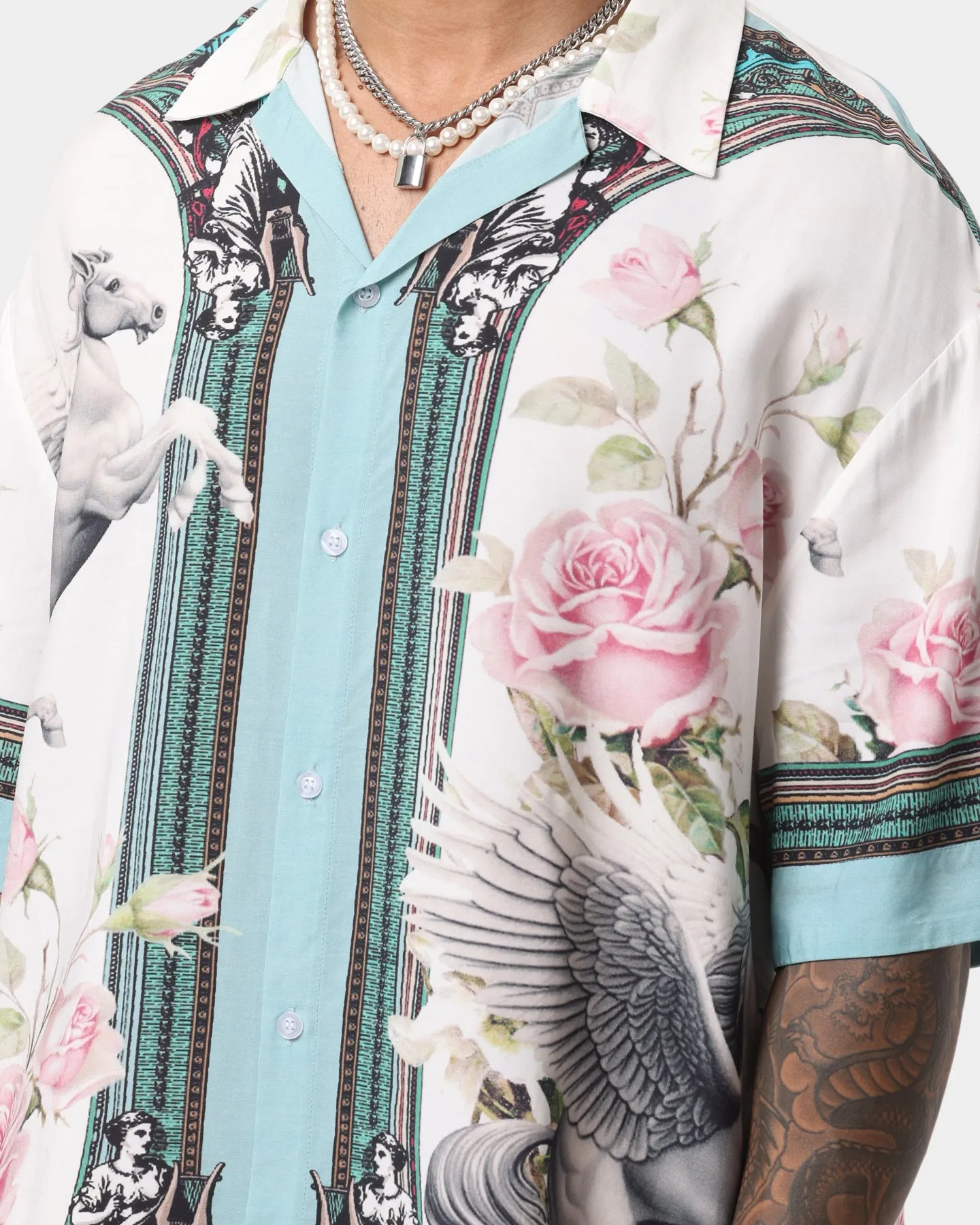 EN ES Caesar Oversized Button Up Shirt Multi-coloured