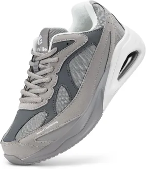 FitVille Women's Wide Walking Shoes Extra Wide Width Air Cushion Sneakers Gym Shoes for Shock Absorption Heel Pain Relief - HeelAero V1