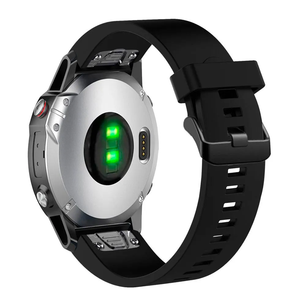 Fixed Universal Garmin 20mm QuickFit Silikone Rem - Sort