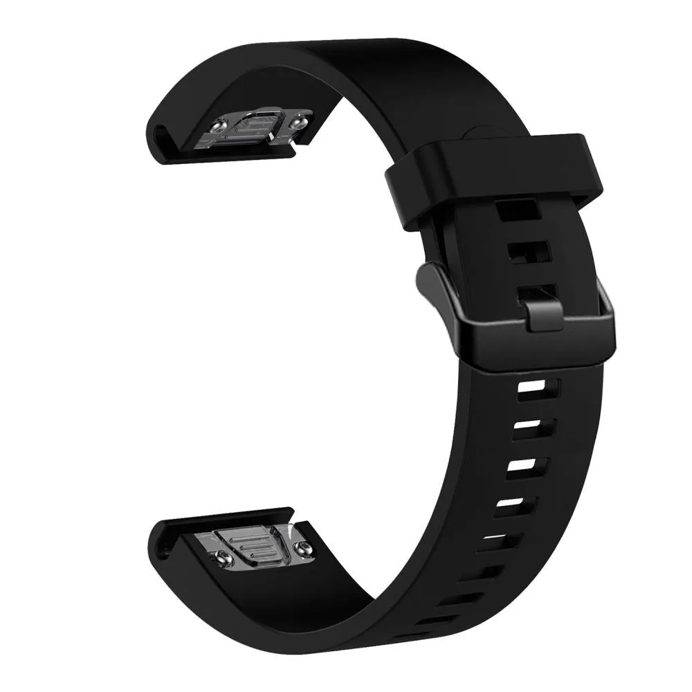 Fixed Universal Garmin 20mm QuickFit Silikone Rem - Sort
