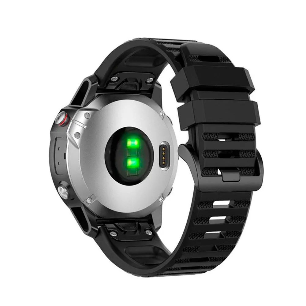 Fixed Universal Garmin 22mm QuickFit Silikone Rem - Sort