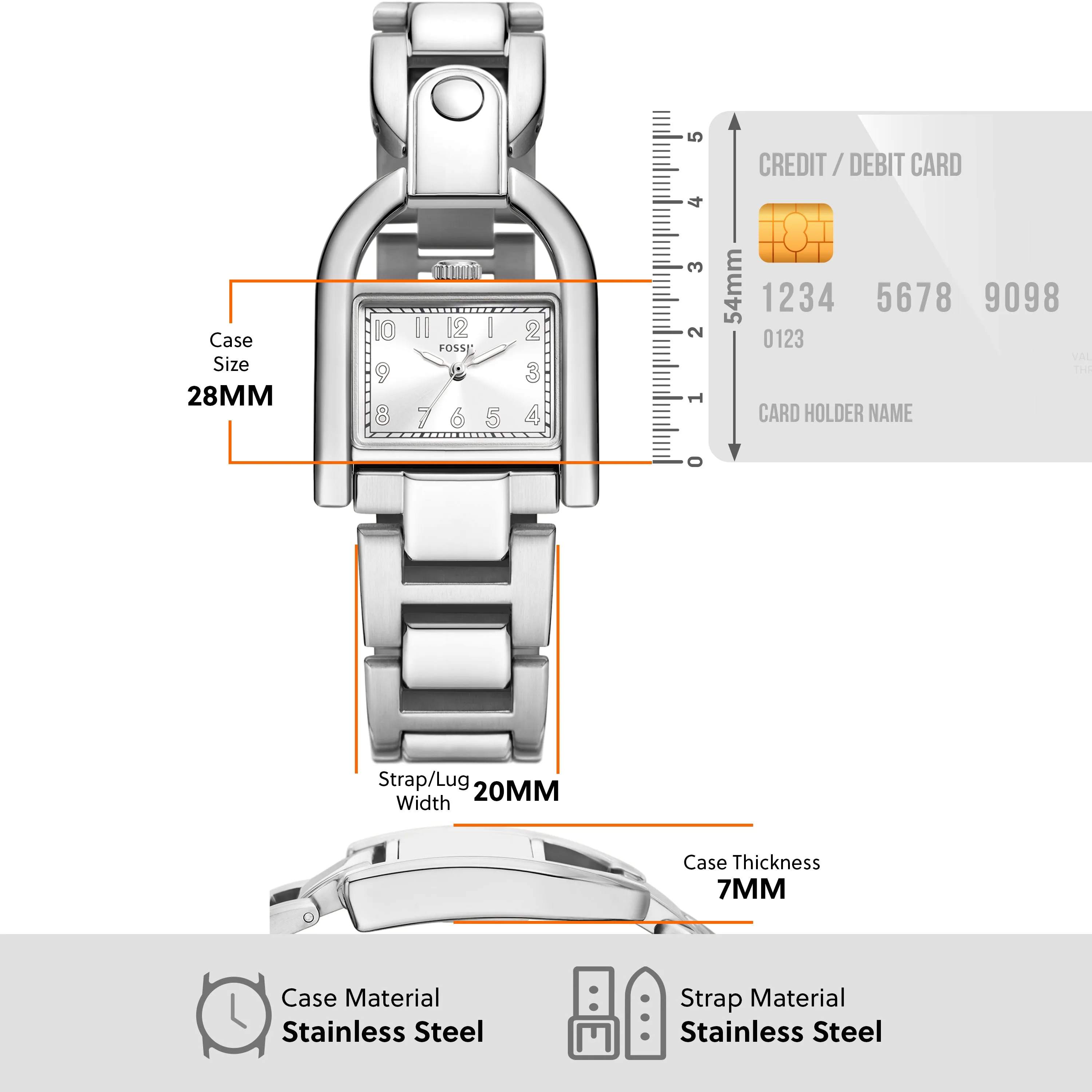 Fossil Harwell Sleek Stainless Steel Three-Hand Watch ES5326