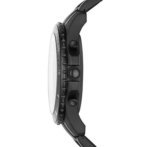 Fossil Men's 44MM FB-01 HR HR Heart Rate Stainless Steel Hybrid HR Smart Watch, Color: FB-01 - Black (Model: FTW7017)