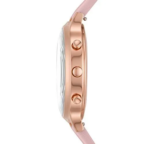Fossil Women's 42MM Charter HR Heart Rate Stainless Steel and Silicone Hybrid HR Smart Watch, Color: Rose Gold, Pink (Model: FTW7013)