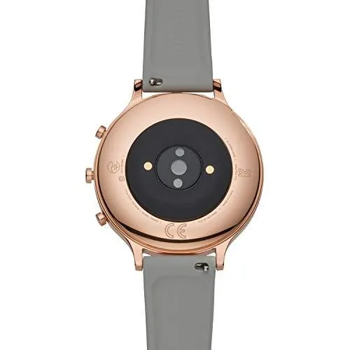 Fossil Women's 42MM Charter HR Heart Rate Stainless Steel and Silicone Hybrid HR Smart Watch, Color: Rose Gold, Pink (Model: FTW7013)