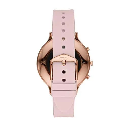 Fossil Women's 42MM Charter HR Heart Rate Stainless Steel and Silicone Hybrid HR Smart Watch, Color: Rose Gold, Pink (Model: FTW7013)