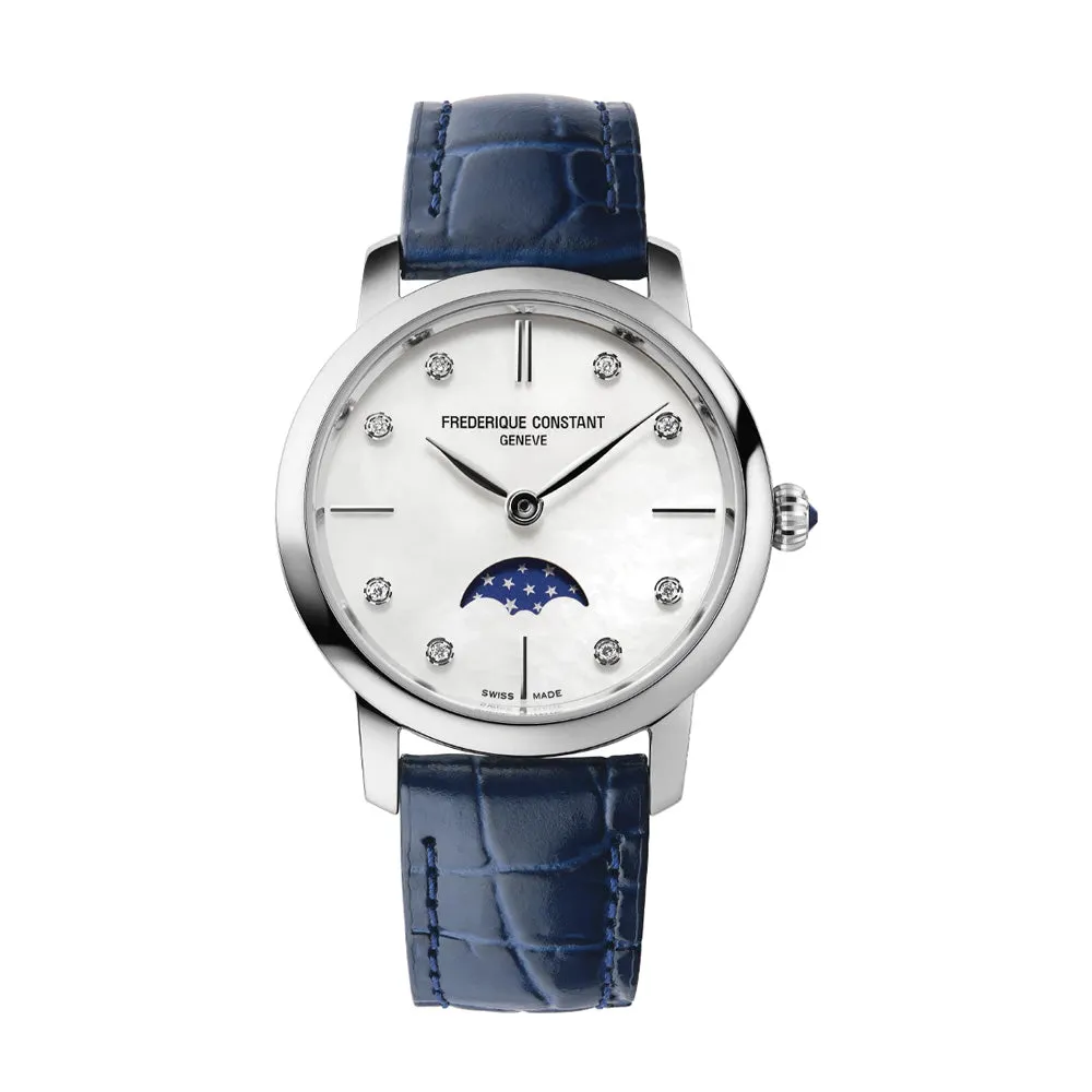 Frederique Constant Slimline Moon Phase Stainless steel Lady's Watch