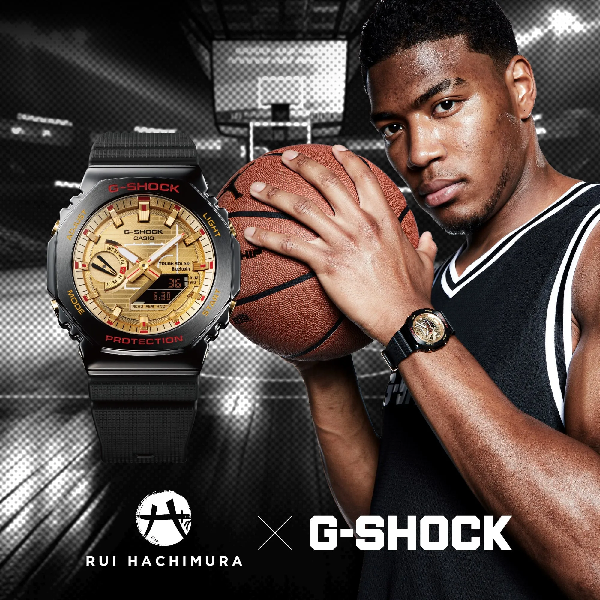 G-Shock G-Steel 2100 Series Gold Dial Black Resin Band Watch GBM2100RH-1A