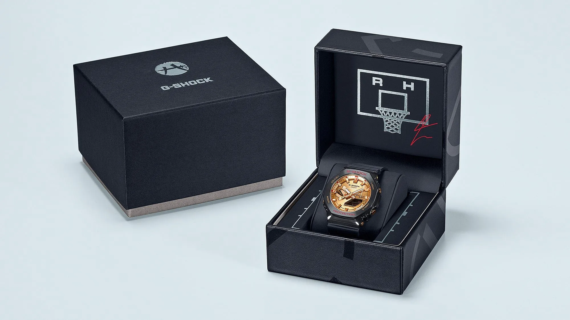 G-Shock G-Steel 2100 Series Gold Dial Black Resin Band Watch GBM2100RH-1A