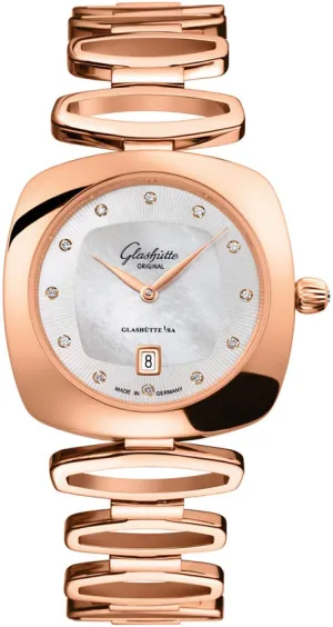 Glashutte Original Lady Collection Pavonia Date 18K Red Gold & Diamonds Lady's Watch