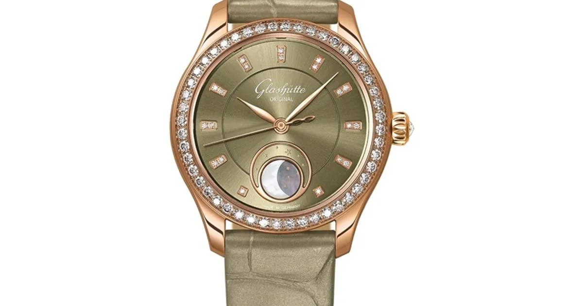 Glashutte Original Serenade Luna Moon Phase 18K Red Gold & Diamonds Lady's Watch