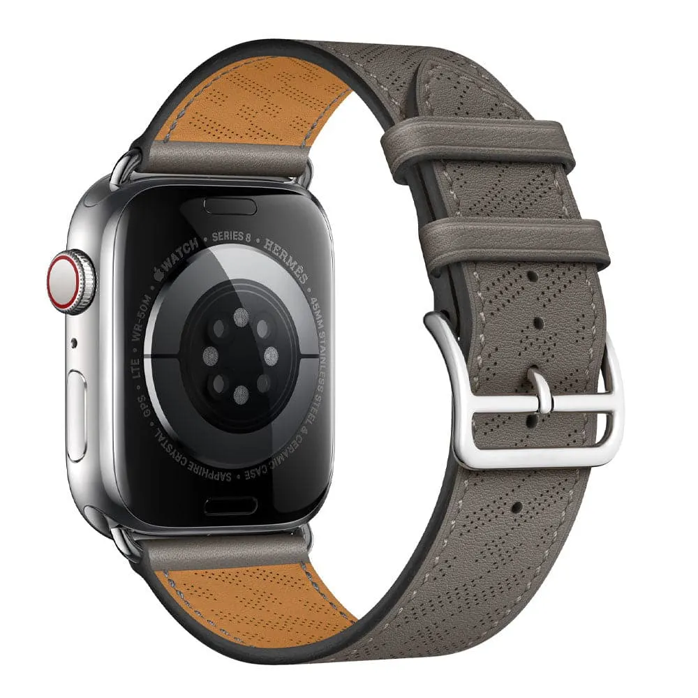 H Diagonal Genuine Leather Single Tour Apple Watch Band